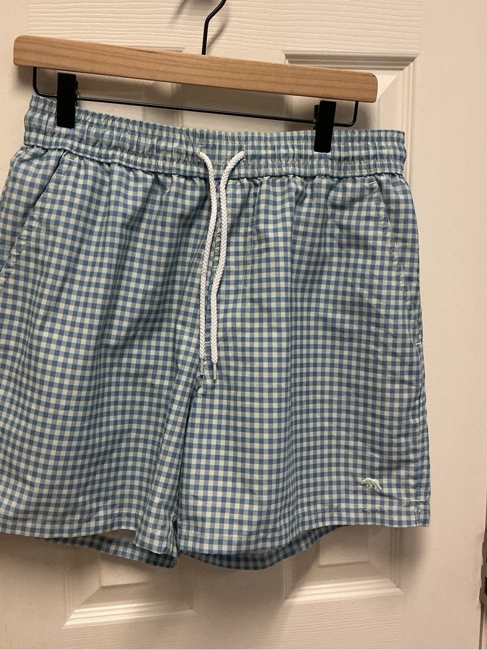 Onward Reserve Men’s Swim Trunks Gingham Print SZ XS Or S No SZ Tag